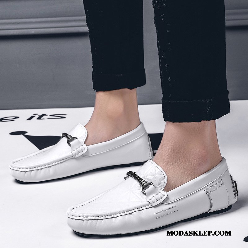 Męskie Mokasyny Online Casual Młodzież Lato Buty Żeglarskie 2019 Biały Czarny