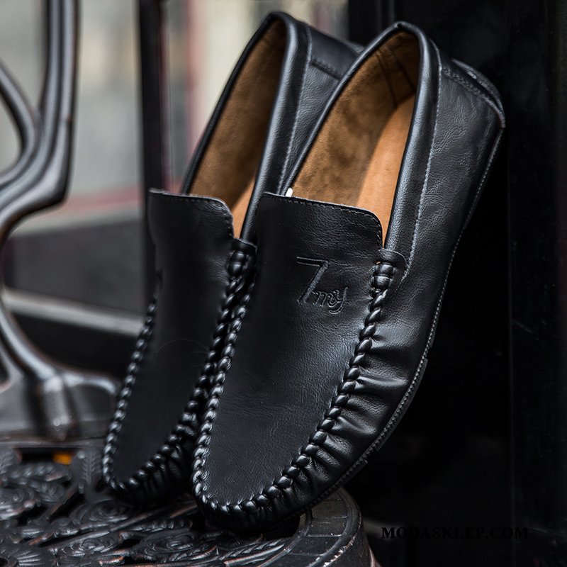Męskie Mokasyny Online Męska Wiosna Casual Buty Skórzane Buty Żółty