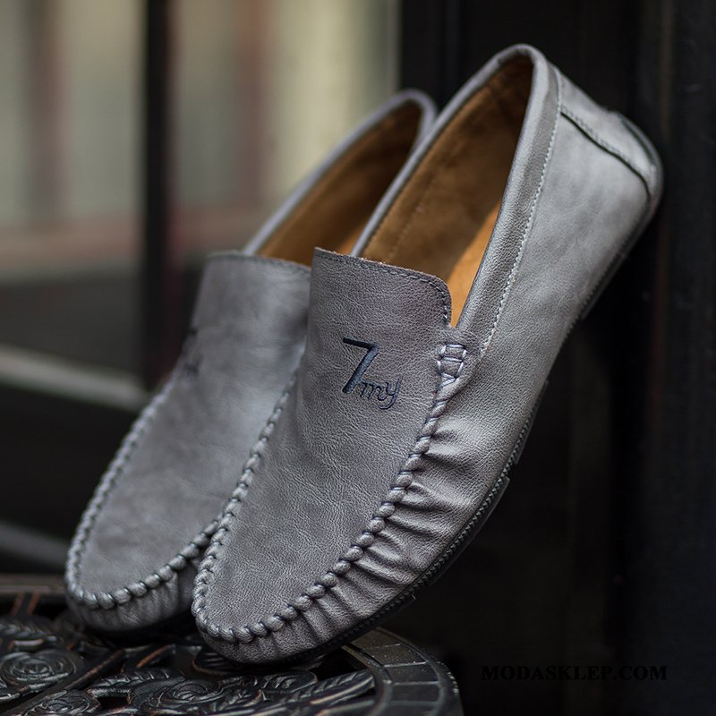 Męskie Mokasyny Online Męska Wiosna Casual Buty Skórzane Buty Żółty