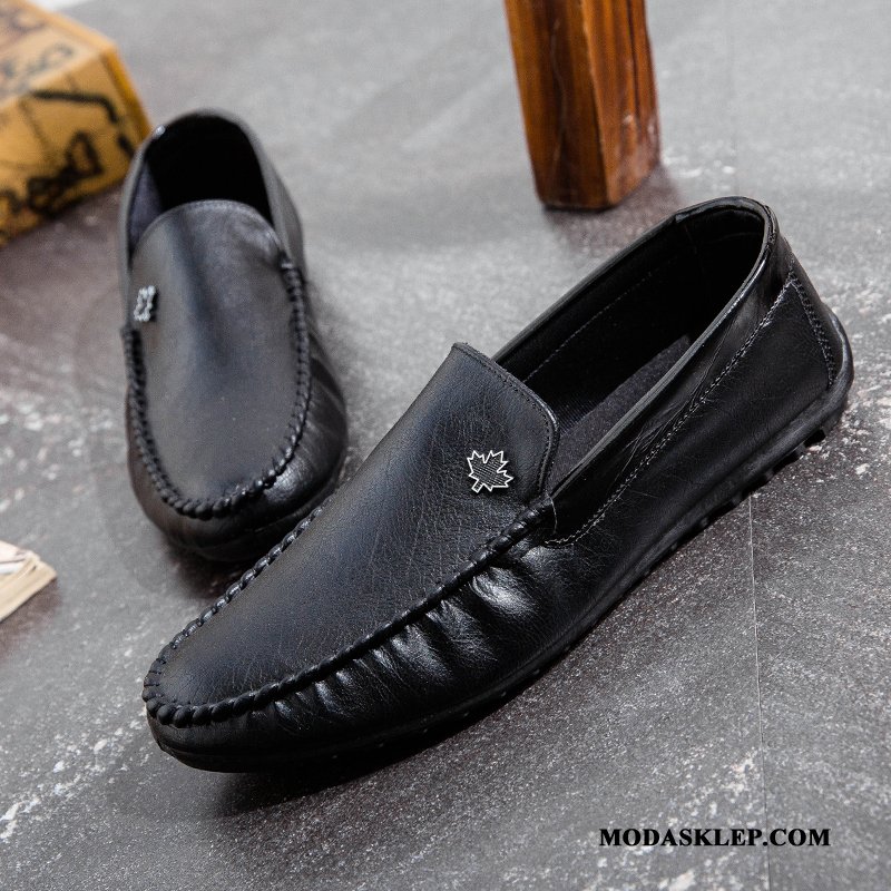 Męskie Mokasyny Online Slip On Casual Męska Tendencja Buty Brązowy