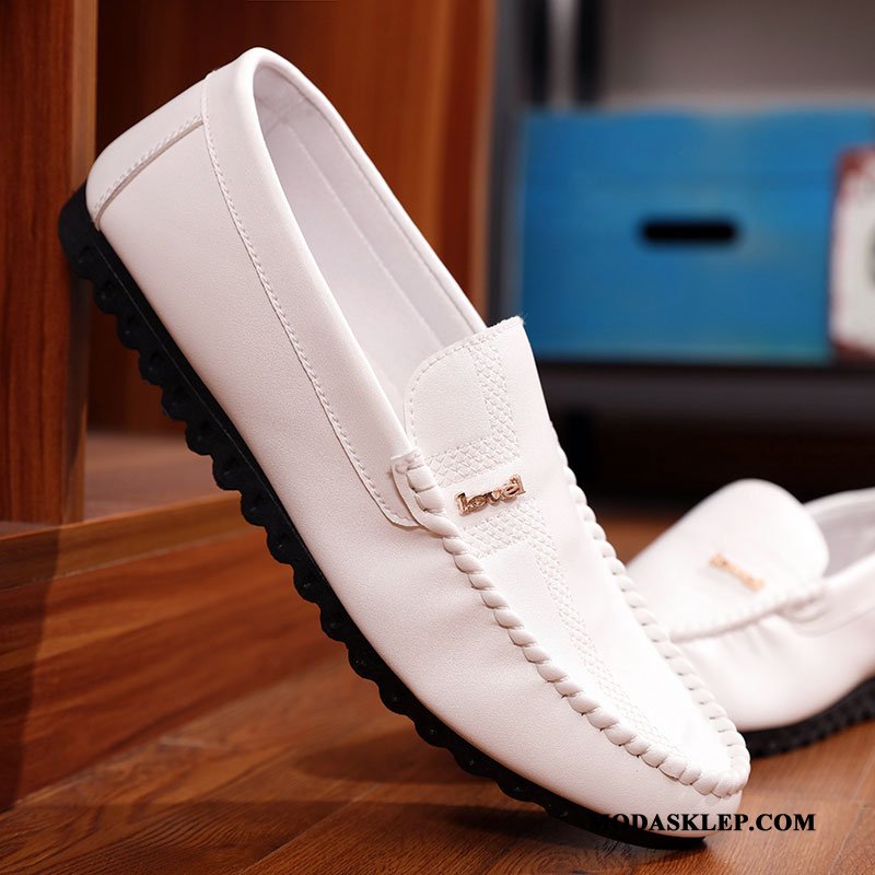 Męskie Mokasyny Online Wiosna Tendencja Casual Buty Slip On Biały Czarny