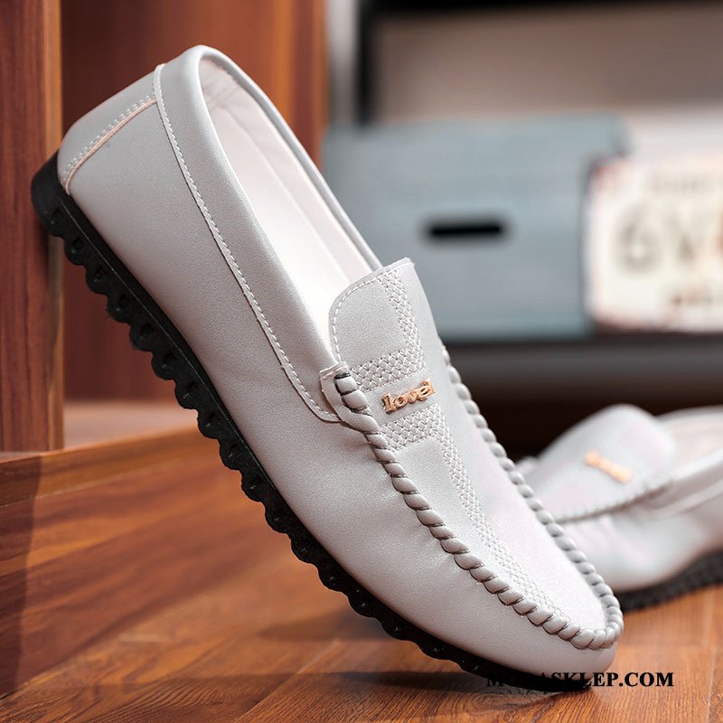 Męskie Mokasyny Online Wiosna Tendencja Casual Buty Slip On Biały Czarny