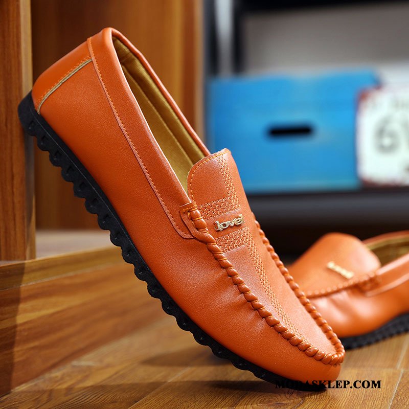 Męskie Mokasyny Online Wiosna Tendencja Casual Buty Slip On Biały Czarny