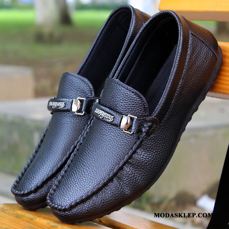 Męskie Mokasyny Online Wiosna Tendencja Casual Buty Slip On Biały Czarny