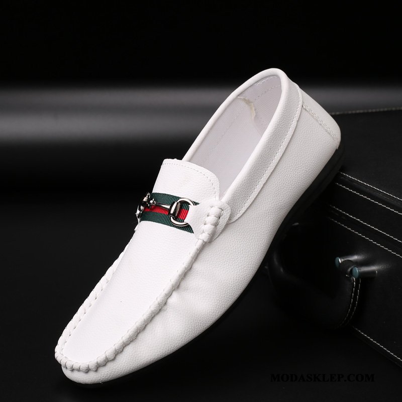 Męskie Mokasyny Online Wiosna Tendencja Casual Buty Slip On Biały Czarny
