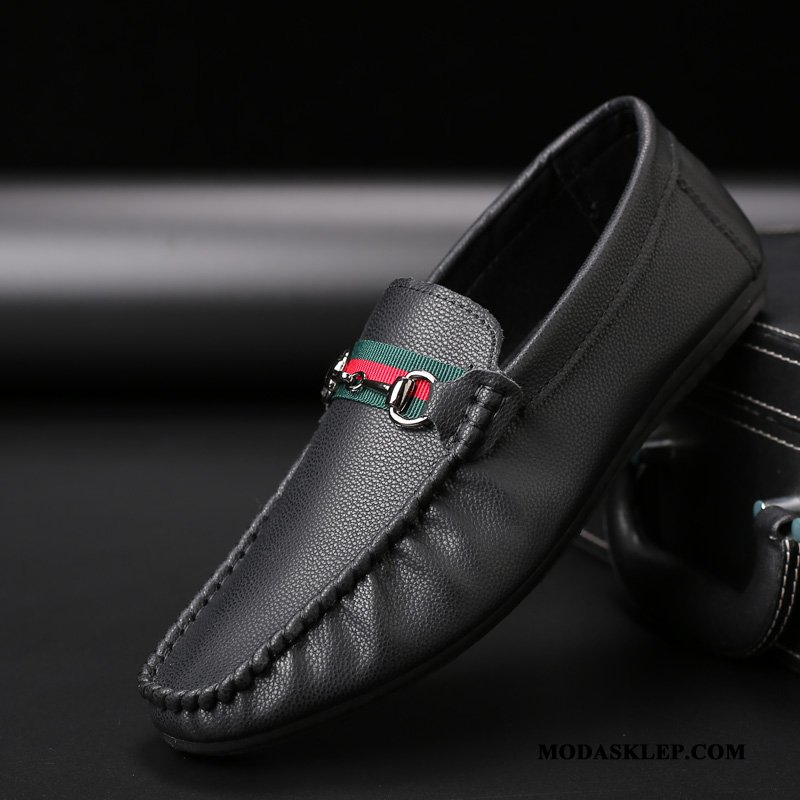 Męskie Mokasyny Online Wiosna Tendencja Casual Buty Slip On Biały Czarny