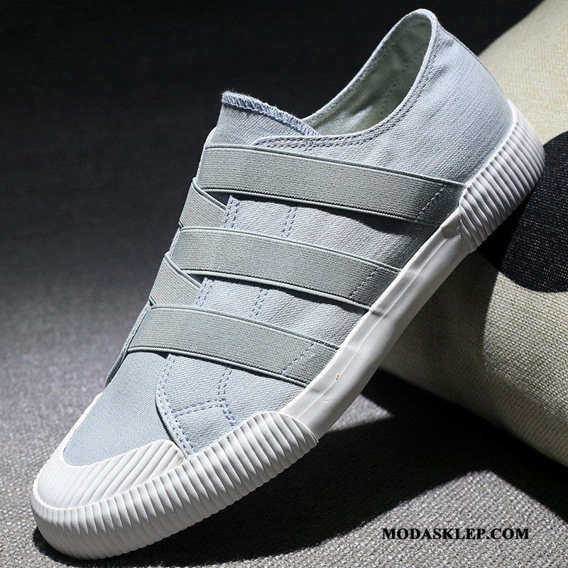 Męskie Mokasyny Sklep Buty Canvas Casual Płótno Niskie Czarny Czerwony