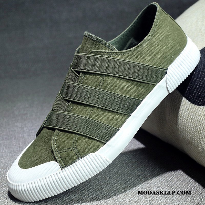 Męskie Mokasyny Sklep Buty Canvas Casual Płótno Niskie Czarny Czerwony