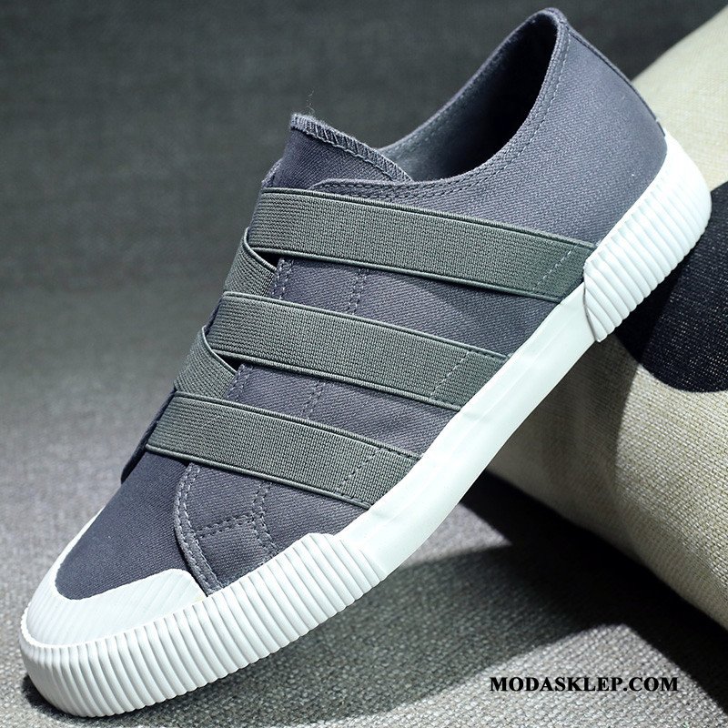 Męskie Mokasyny Sklep Buty Canvas Casual Płótno Niskie Czarny Czerwony