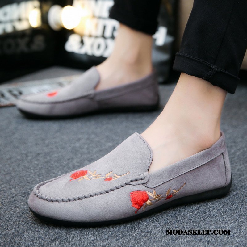 Męskie Mokasyny Sklep Buty Wiosna Tendencja Osobowość 2019 Szary Czerwony