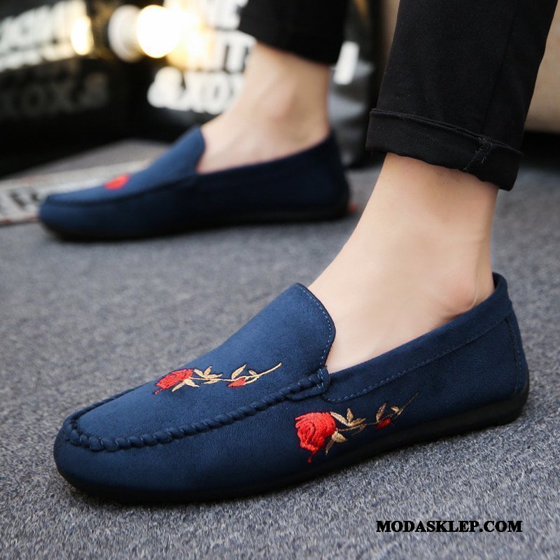 Męskie Mokasyny Sklep Buty Wiosna Tendencja Osobowość 2019 Szary Czerwony