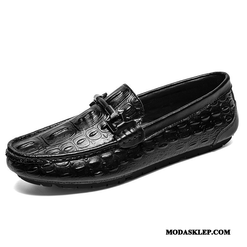 Męskie Mokasyny Sklep Męska Skórzane Buty Wiosna 2019 Buty Żeglarskie Niebieski