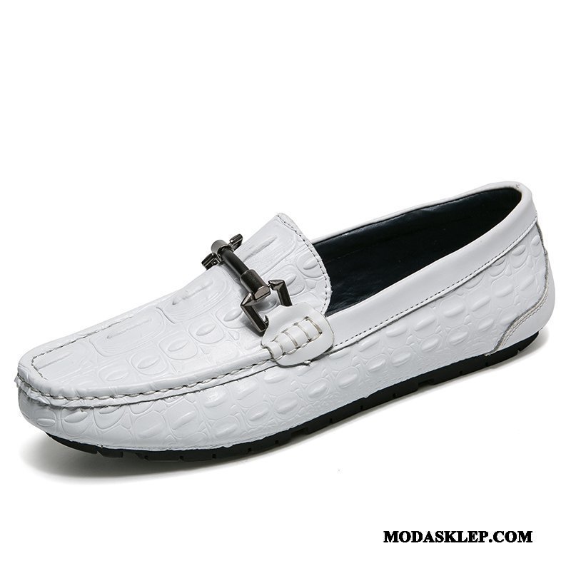 Męskie Mokasyny Sklep Męska Skórzane Buty Wiosna 2019 Buty Żeglarskie Niebieski