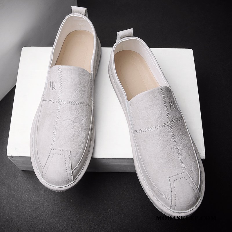 Męskie Mokasyny Sklep Skórzane Buty Męska Lato Slip On Tendencja Beżowy