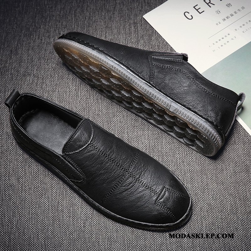 Męskie Mokasyny Sklep Skórzane Buty Męska Lato Slip On Tendencja Beżowy