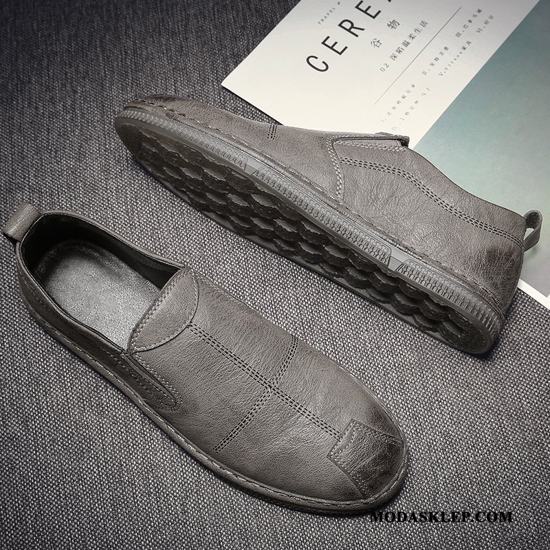 Męskie Mokasyny Sklep Skórzane Buty Męska Lato Slip On Tendencja Beżowy
