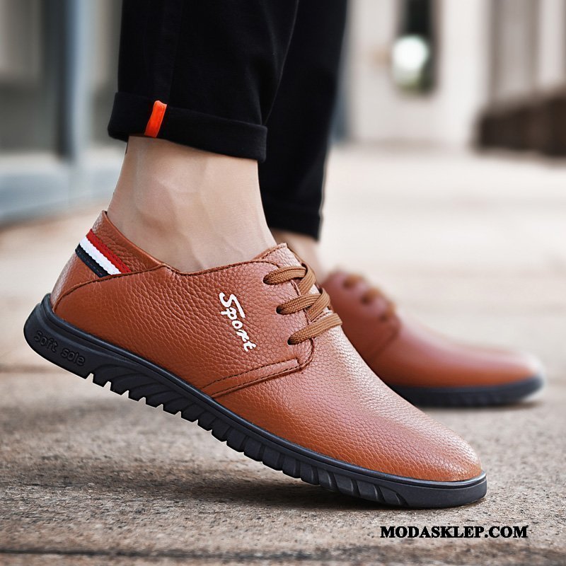 Męskie Mokasyny Sprzedam Casual Prawdziwa Skóra Brytyjski Lato Buty Czarny