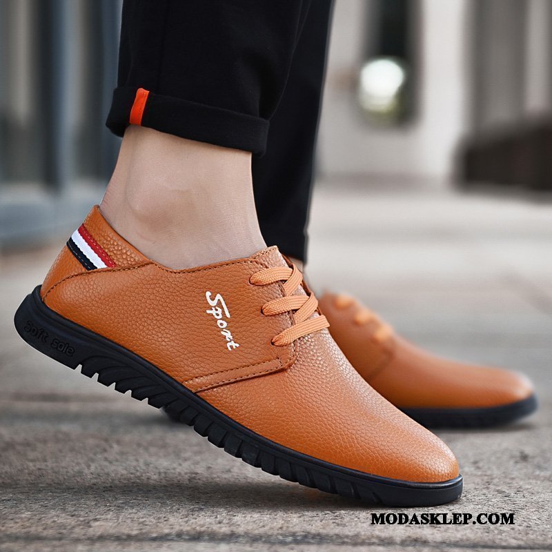 Męskie Mokasyny Sprzedam Casual Prawdziwa Skóra Brytyjski Lato Buty Czarny