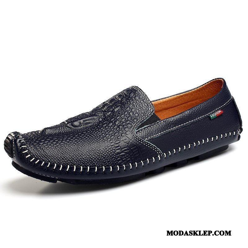 Męskie Mokasyny Sprzedam Krokodyl Slip On Brytyjski Miękka Podeszwa Buty Żeglarskie Czarny