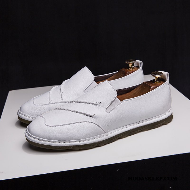 Męskie Mokasyny Sprzedam Skórzane Buty Brytyjski Tendencja Lato Slip On Brązowy