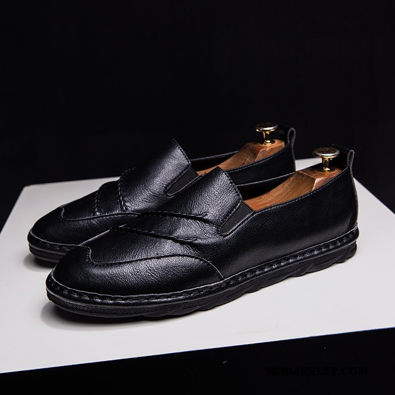 Męskie Mokasyny Sprzedam Skórzane Buty Brytyjski Tendencja Lato Slip On Brązowy