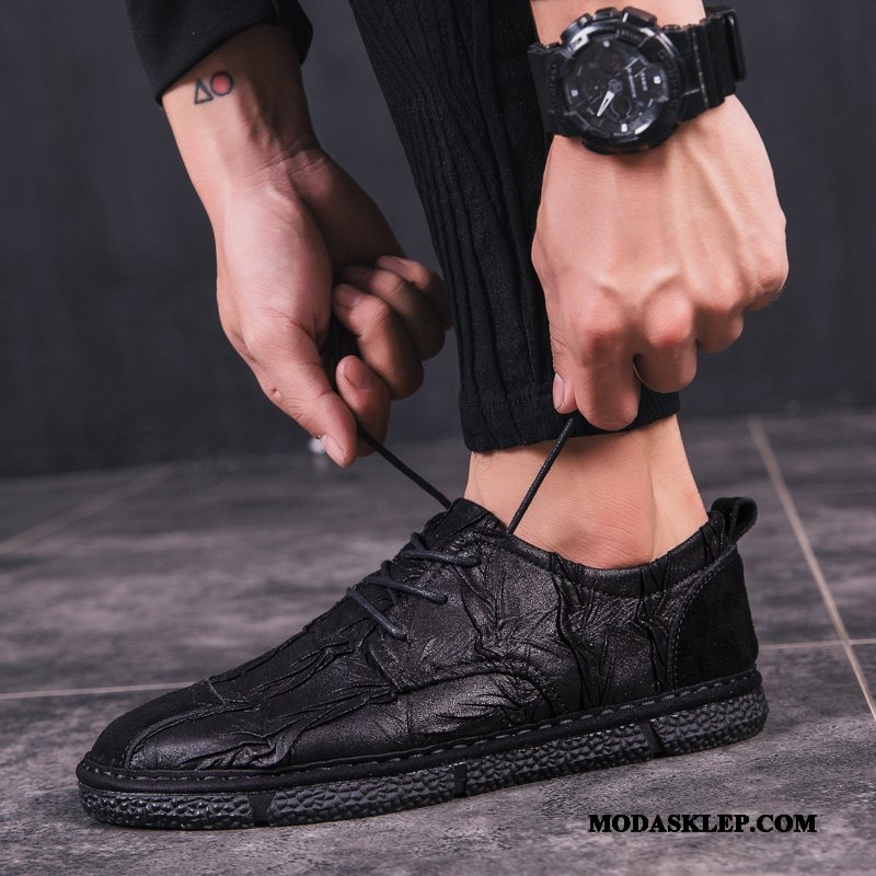 Męskie Mokasyny Sprzedam Skórzane Buty Brytyjski Tendencja Lato Slip On Brązowy