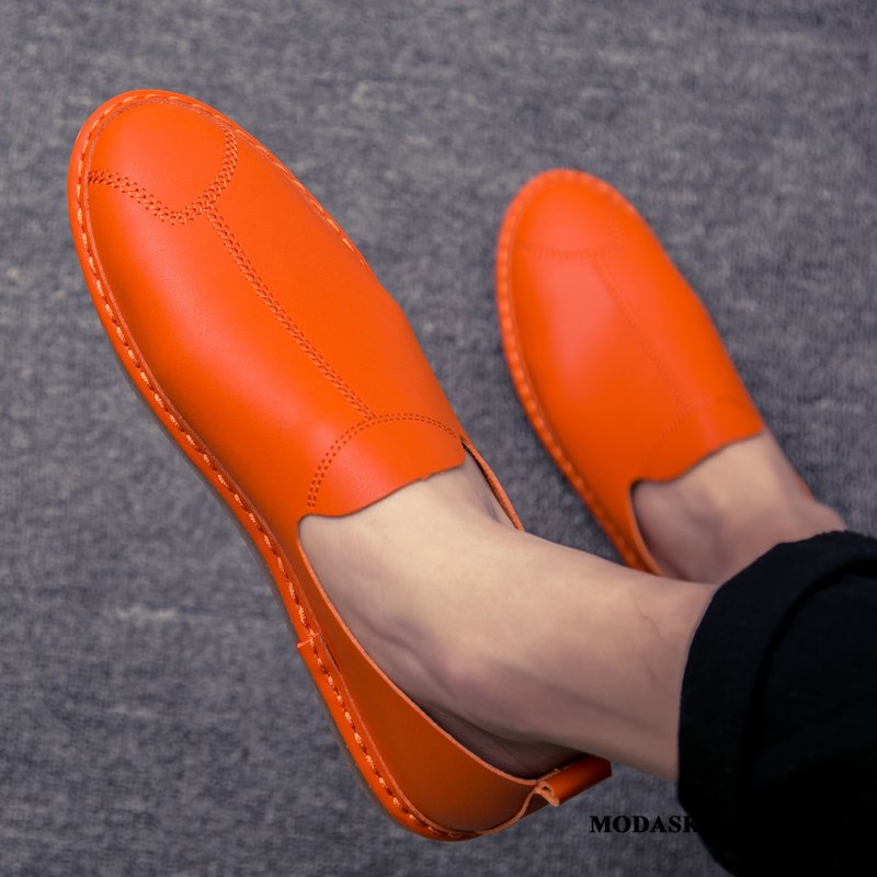 Męskie Mokasyny Sprzedam Skórzane Buty Wiosna Casual Wszystko Pasuje Oddychające Czarny