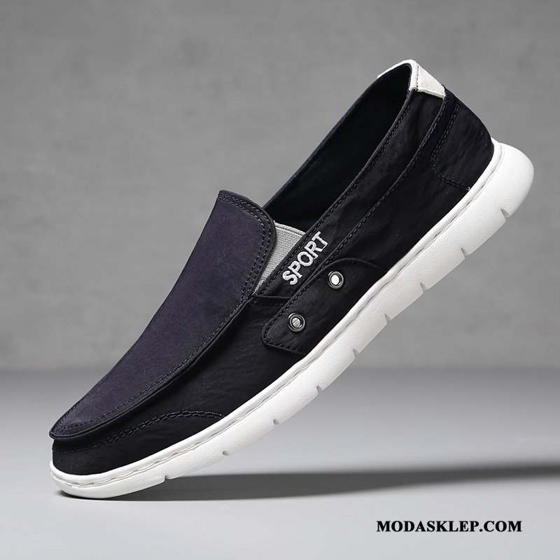 Męskie Mokasyny Sprzedam Slip On Męska Buty Wszystko Pasuje Casual Szary Czerwony