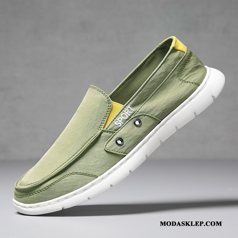 Męskie Mokasyny Sprzedam Slip On Męska Buty Wszystko Pasuje Casual Szary Czerwony