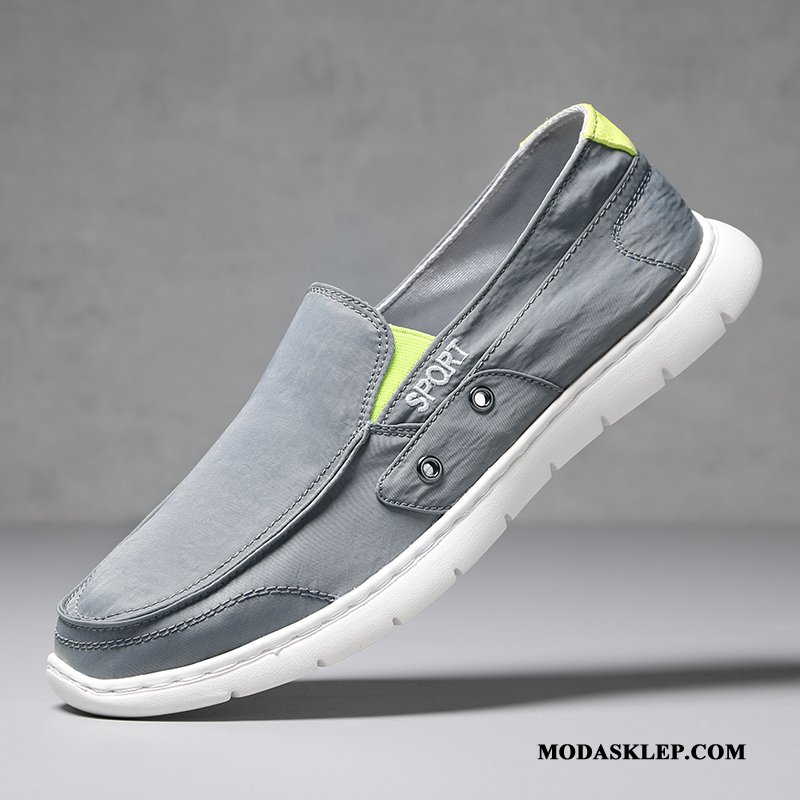 Męskie Mokasyny Sprzedam Slip On Męska Buty Wszystko Pasuje Casual Szary Czerwony