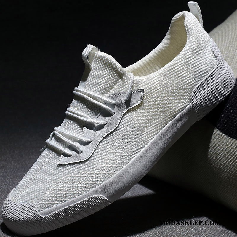 Męskie Mokasyny Tanie 2019 Oddychające Sportowe Buty Na Deskorolke Lato Biały Szary Ciemno