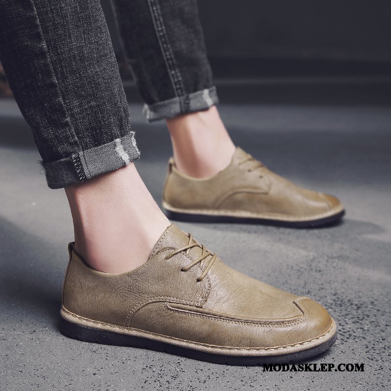 Męskie Mokasyny Tanie Brytyjski Casual Buty Skórzane Buty Biznes Czarny