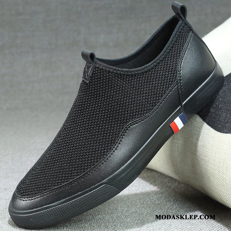 Męskie Mokasyny Tanie Męska Casual Lato Canvas Oddychające Biały Czarny