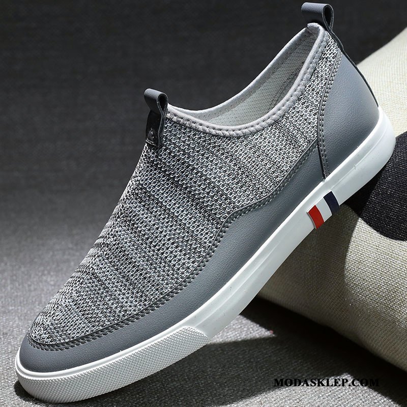 Męskie Mokasyny Tanie Męska Casual Lato Canvas Oddychające Biały Czarny