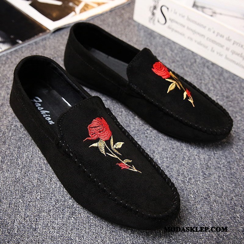 Męskie Mokasyny Tanie Męska Slip On Osobowość Wszystko Pasuje Casual Róża Czarny