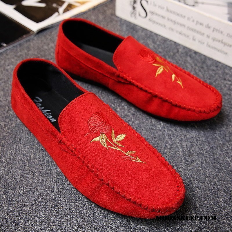 Męskie Mokasyny Tanie Męska Slip On Osobowość Wszystko Pasuje Casual Róża Czarny