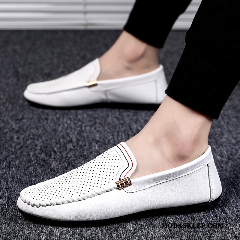 Męskie Mokasyny Tanie Oddychające Buty Żeglarskie 2019 Męska Lato Biały Czerwony