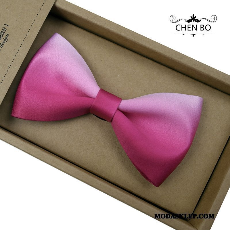 Męskie Muszka Kupię Ślubna Męska Groomsmen Drukowanie Trendy Czerwony