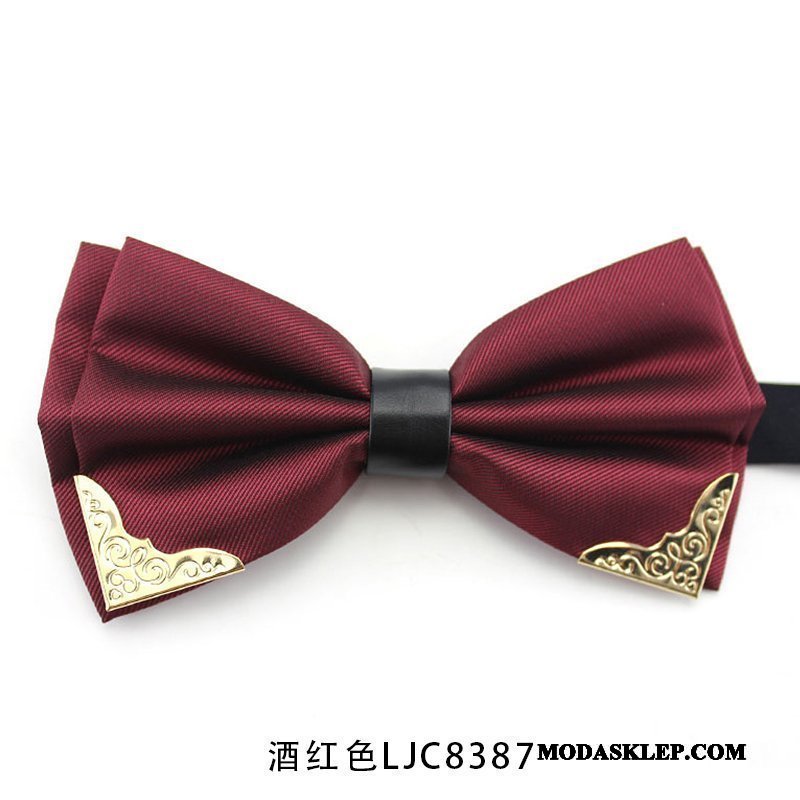 Męskie Muszka Oferta Brytyjski Ślubna Garnitury Groomsmen Męska Złoty Czarny