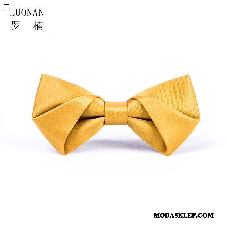 Męskie Muszka Oferta Groomsmen Męska Ślubna Gospodarz Kołnierz Kwiatowy Złoty Żółty