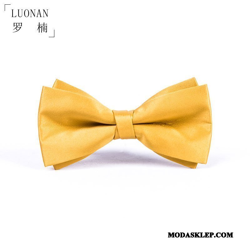 Męskie Muszka Oferta Groomsmen Męska Ślubna Gospodarz Kołnierz Kwiatowy Złoty Żółty