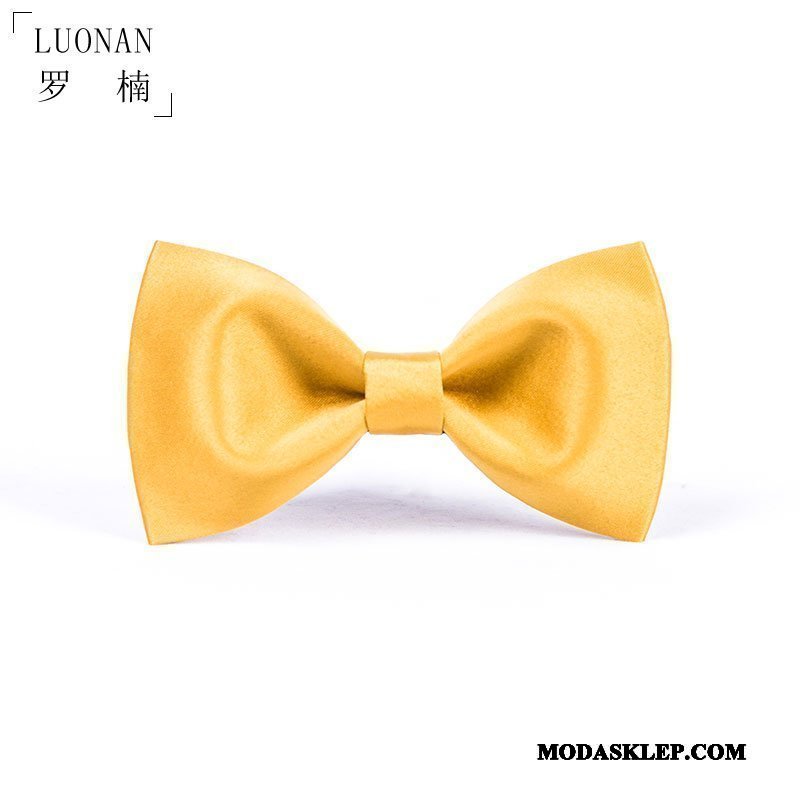 Męskie Muszka Oferta Groomsmen Męska Ślubna Gospodarz Kołnierz Kwiatowy Złoty Żółty