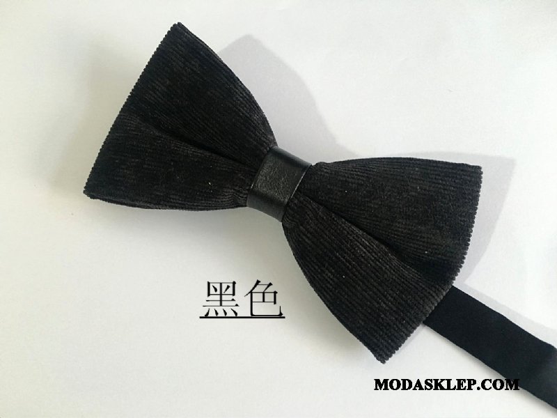 Męskie Muszka Sprzedam Aksamit Groomsmen Brytyjski Pan Młody Męska Kawowy