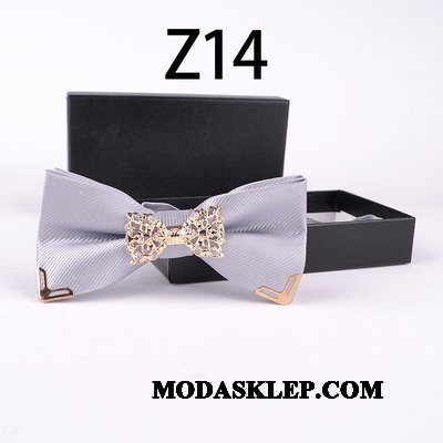 Męskie Muszka Sprzedam Męska Krawat Pan Młody Groomsmen Ślubna Złoty Czerwony