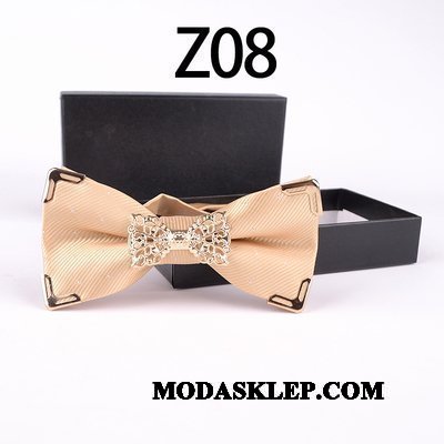 Męskie Muszka Sprzedam Męska Krawat Pan Młody Groomsmen Ślubna Złoty Czerwony