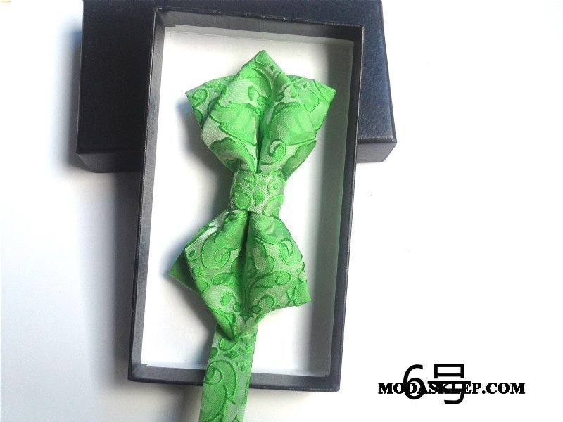 Męskie Muszka Tanie Groomsmen Podwójna Męska Pan Młody Ślubna Żółty