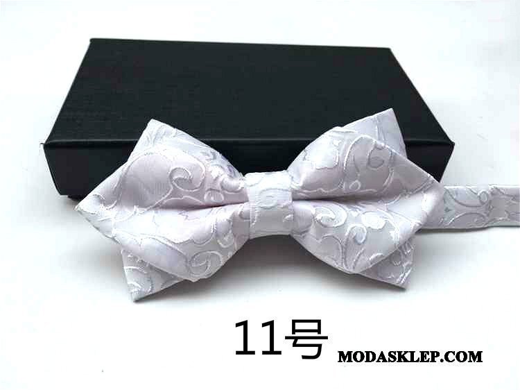 Męskie Muszka Tanie Groomsmen Podwójna Męska Pan Młody Ślubna Żółty