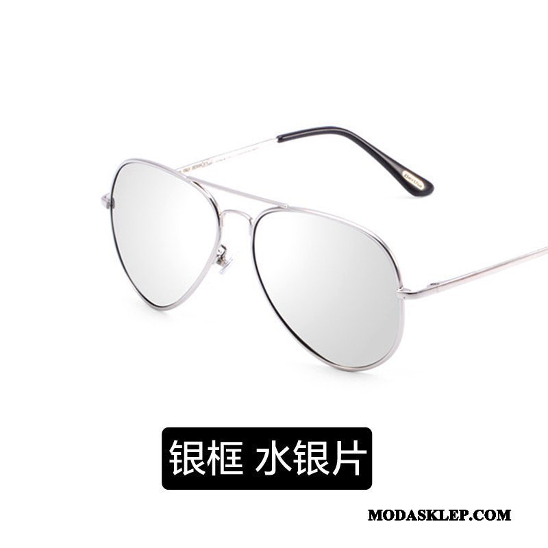 Męskie Okulary Przeciwsłoneczne Tanie Damska Ropucha Polaryzator Trendy Vintage Niebieski Złoty