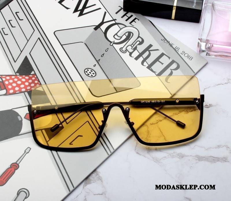 Męskie Okulary Przeciwsłoneczne Tanie Męska Damska Wielki Trendy Jasnożółty Czarny