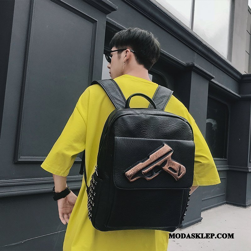 Męskie Plecak Online Trendy Nity Swag Student Tornister Szkolny Czarny
